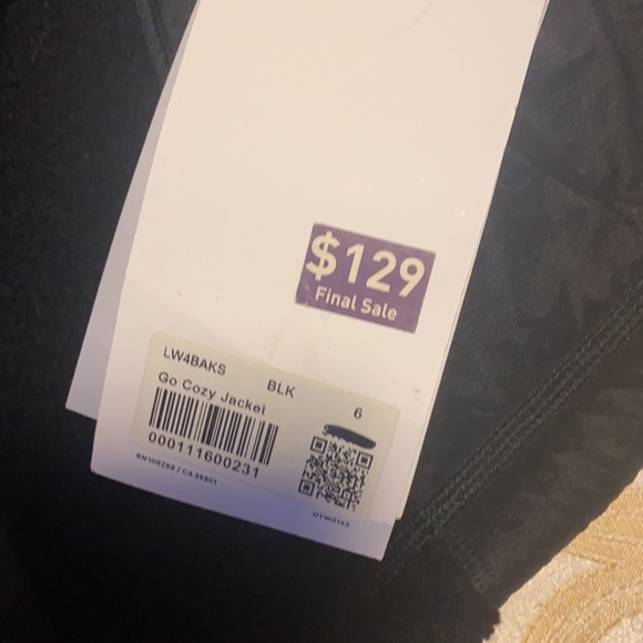 Lululemon Go Cozy jacket - black NWT SZ 6 - Picture 2 of 10